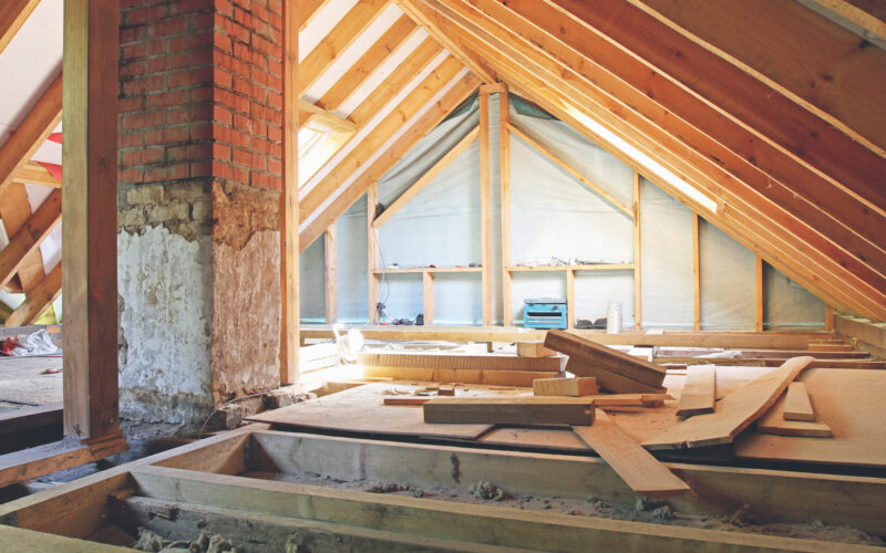 Moisture in an attic during winter can be the result of poor insulation.