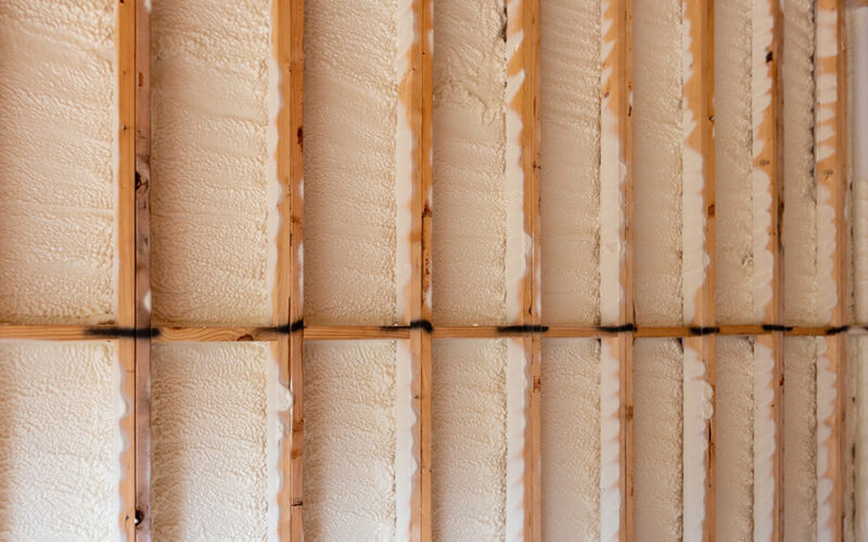 Spray foam insulation in walls