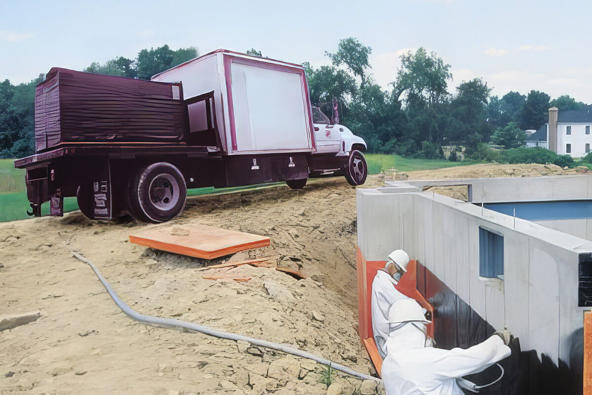 Waterproofing foundation of new construction